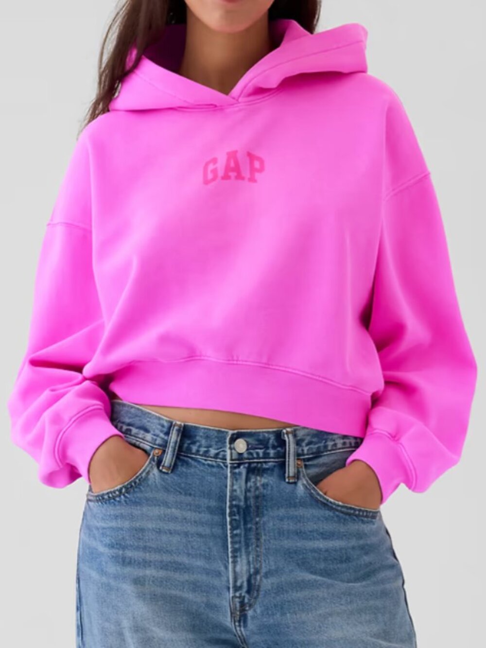 Gap Vintagesoft Cropped Logo Hoodie : Small